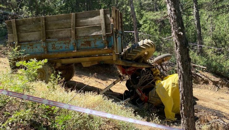 Yokuş aşağı inen traktör takla attı: 1 ölü, 1 yaralı