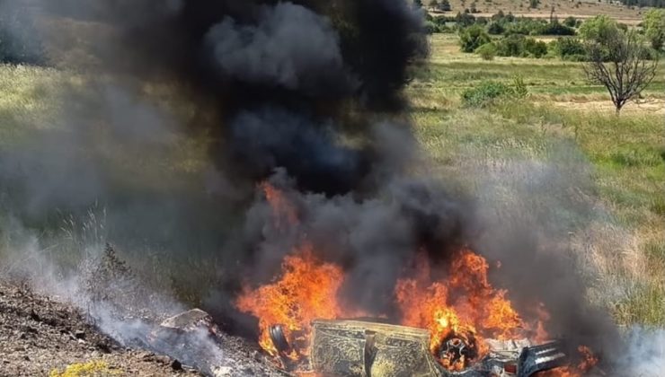 Takla atan otomobil alev aldı: 1’i ağır 5 yaralı