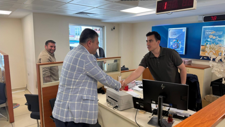 Başkan Akel banka çalışanlarını ziyaret etti