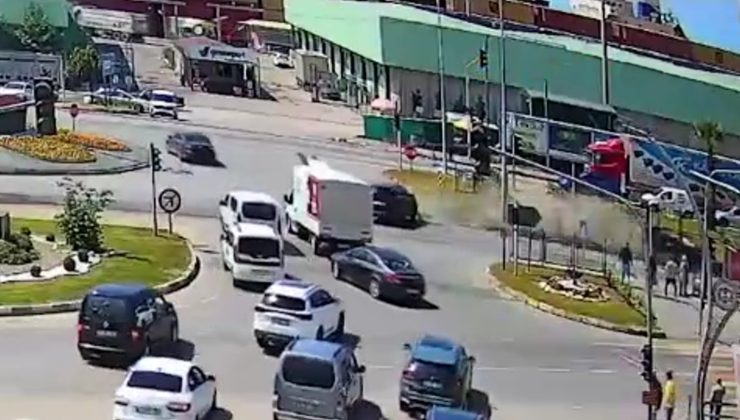 Osman Gezgin’in içinde bulunduğu aracın kaza anı kamerada