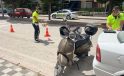 Devrilen motosikletin sürücüsü yaralandı