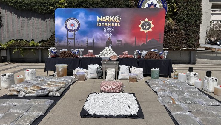 Kütahya’da ele geçirilen uyuşturucu maddeler İstanbul’da sergilendi