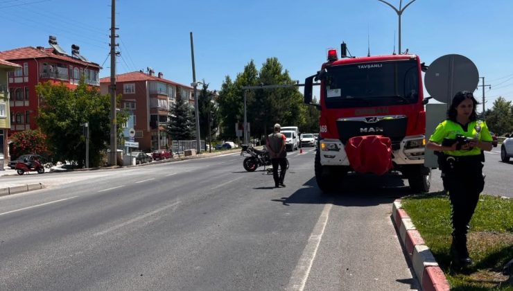 Yangına giden arazöz ile motosikletle çarpıştı: 1 yaralı