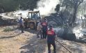 Ahır ve samanlıkta çıkan yangında 2 büyükbaş hayvan telef oldu