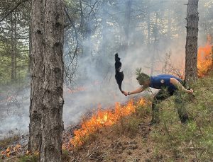 KÜTAHYA’DA ORMAN YANGININA HAVADAN VE KARADAN MÜDAHALE