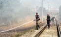 YANGINDA 11 GÜVERCİN TELEF OLDU, TREN SEFERLERİ DURDURULDU