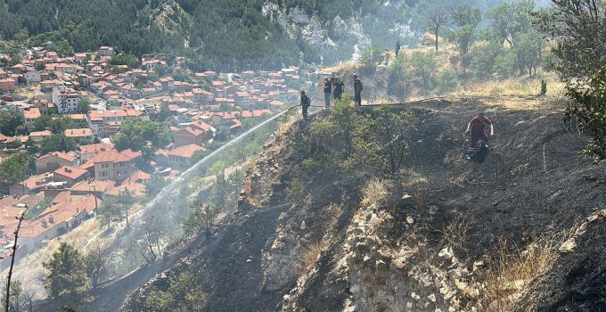 TARİHİ KALE YAKININDA ÇIKAN YANGIN KONTROL ALTINA ALINDI