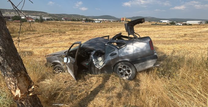 KONTROLDEN ÇIKAN OTOMOBİL TAKLA ATTI: 1 YARALI