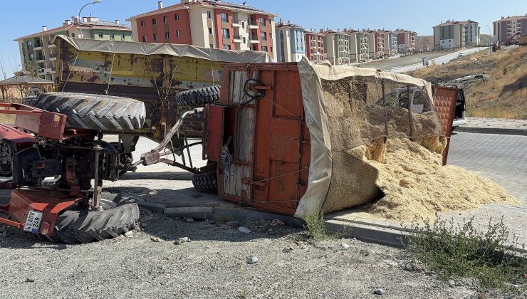 Devrilen traktörün sürücüsü yaralandı