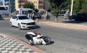 OTOMOBİL İLE MOTOSİKLET ÇARPIŞTI: 1 YARALI