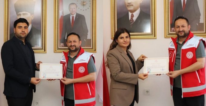 Kazada hayat kurtaran sağlıkçılara teşekkür belgesi verildi