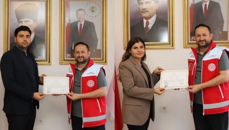 Kazada hayat kurtaran sağlıkçılara teşekkür belgesi verildi