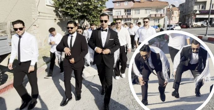 Yüzleri güldüren asırlık gelenek: Damat ve sağdıçtan ördek yürüyüşü