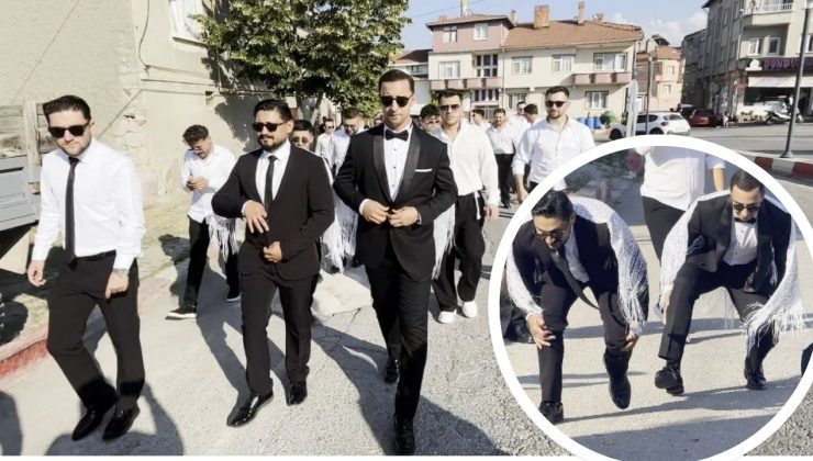 Yüzleri güldüren asırlık gelenek: Damat ve sağdıçtan ördek yürüyüşü