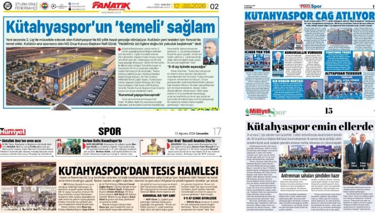 KÜTAHYASPOR MODELİ ULUSAL BASINDA MANŞETLERİ SÜSLEDİ..!