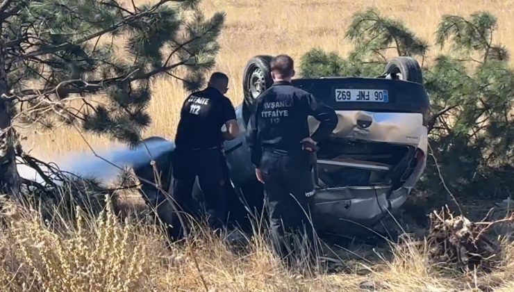 Otomobil takla attı, sürücü yara almadan kurtuldu