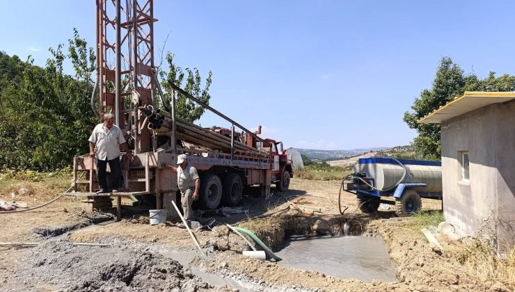 Köyün içme suyu ihtiyacı için 220 metrelik sondaj