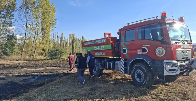 Otluk alanda çıkan yangın büyümeden söndürüldü