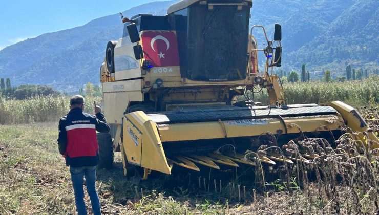 Yüzde 75 hibeli ayçiçeğinde hasat kontrolü yapıldı