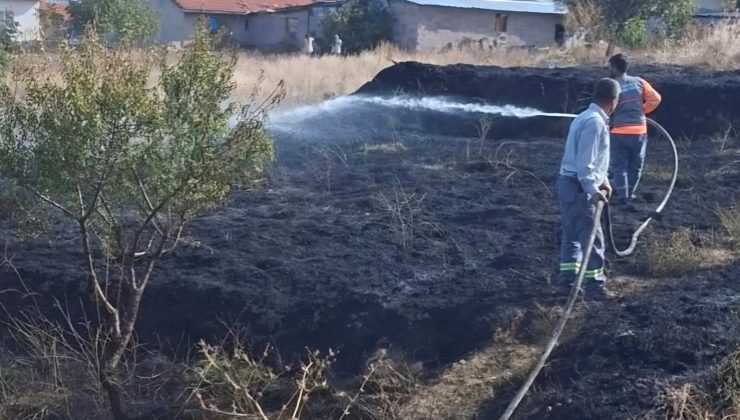 Ot yangını köylülerin hızlı müdahalesiyle söndürüldü